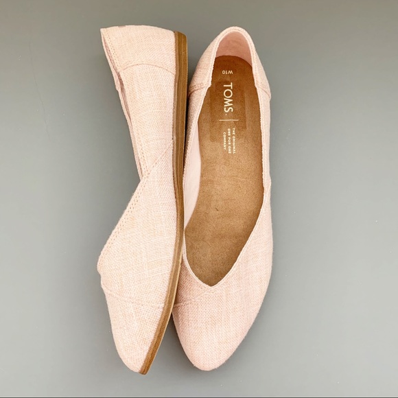 NWOB TOMS Jutti Pink Slubby Flats - Picture 3 of 9